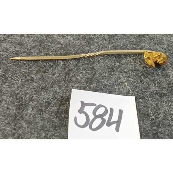 VICTORIAN GOLD NUGGET STICK PIN 