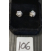 Image 1 : PAIR OF PLATINUM PLATED SIMULATED DIAMOND (CZ) SWIRL HALO STUD EARRINGS