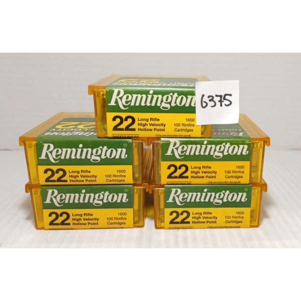 AMMO: 500X REMINGTON .22 LR - 36GR - HP - FACTORY SEALED