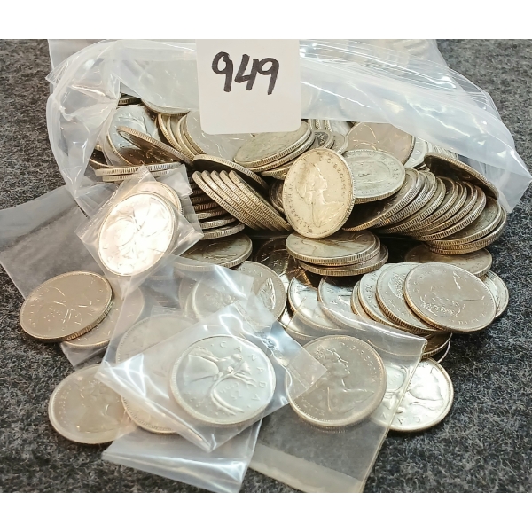 5LBS OF CDN 25 CENT COINS - POST 1967