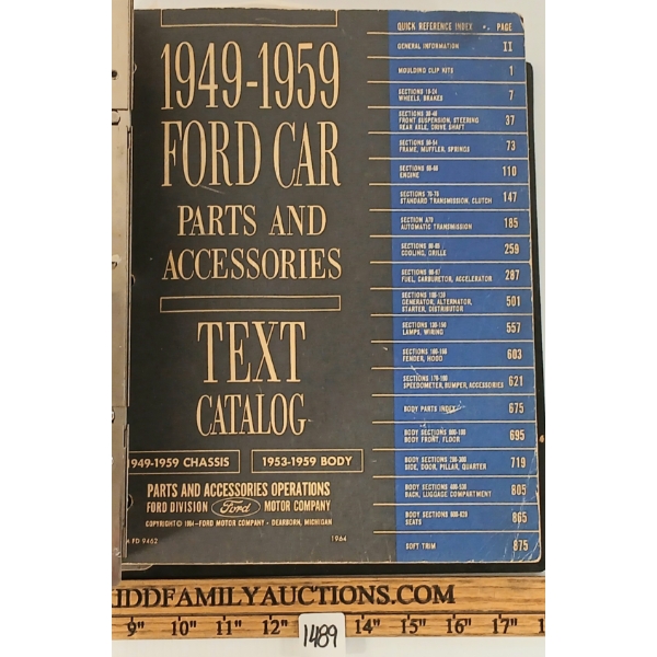 1949-1959 FORD CAR PARTS & ACCESSORIES CATALOG