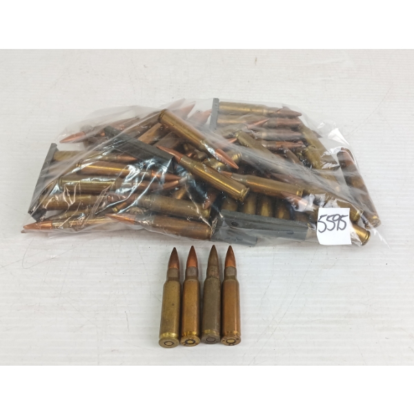 AMMO: APPROX 50X MILITARY ISSUED 7.62X51 W/ STRIPPER CLIPS - FMJ