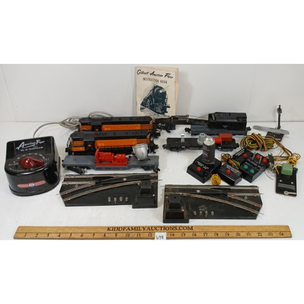 JOB LOT - A.C. GILBERT CO AMERICAN FLYER TOY TRANSFORMER & LOCOMOTIVES, ETC