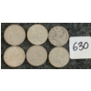 Image 1 : LOT OF 6 - 1952-1966 CDN 25 CENT COINS