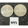 Image 1 : LOT OF 2 - 1959 CDN SILVER DOLLARS - VOYAGEUR 