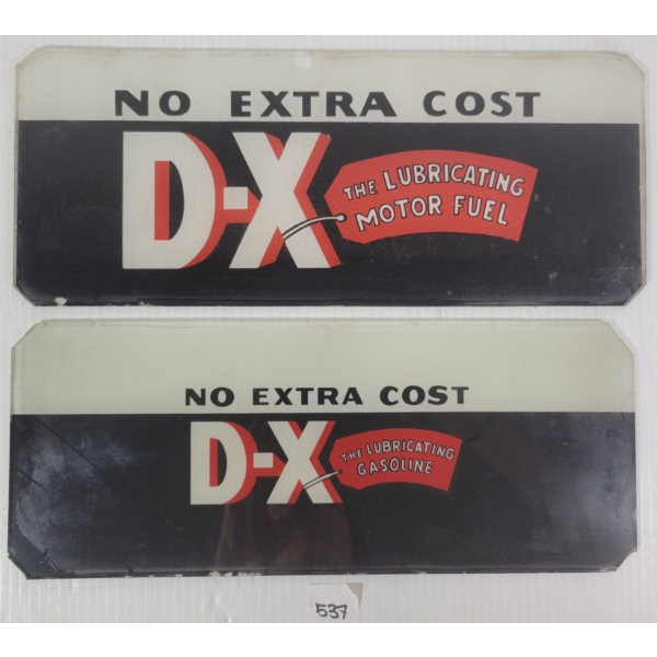 PAIR OF D-X GAS PUMP PLATES