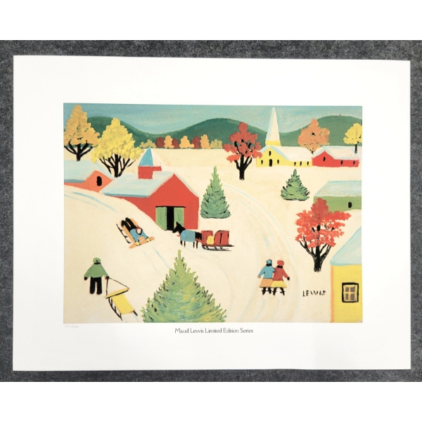 "WINTER SLEIGHING SCENE" BY MAUD LEWIS (1903 - 1970) - PRINT