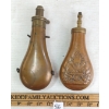 Image 2 : LOT OF 2 - J.W. HAWKSLEY & ITALIAN BRASS POWDER FLASKS