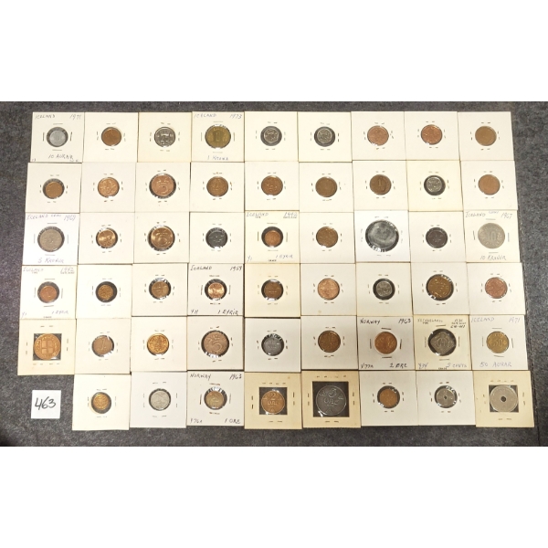 JOB LOT - 1880-1970 NETHERLANDS, ICELAND & NORWAY COINS - CENT, ORE & EYRIR