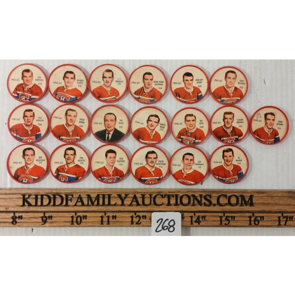 LOT OF 19 - 1961-1962 MONTREAL CANADIENS SHIRRIFF HOCKEY COINS
