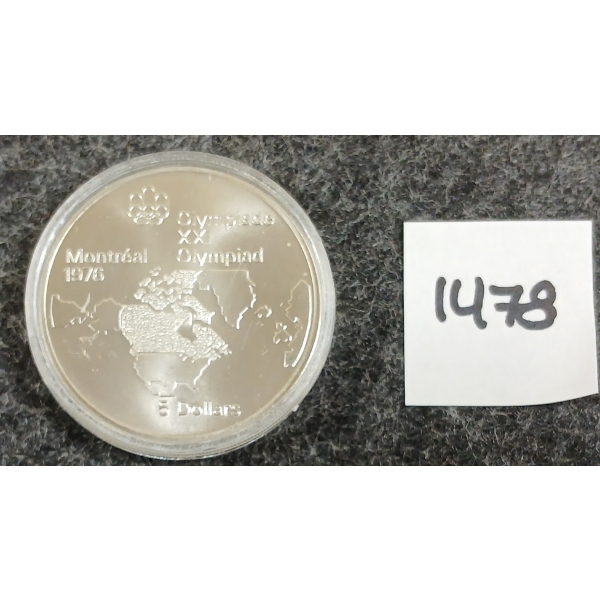 1976 CDN MONTREAL OLYMPIAD $5 SILVER COIN