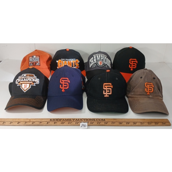 LOT OF 8 - SAN FRANCISCO GIANTS SNAP-BACK & BASEBALL CAPS