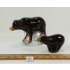 LOT OF 2 - DYNASTY GALLERY HAND FUSED GLASS BLACK BEARS