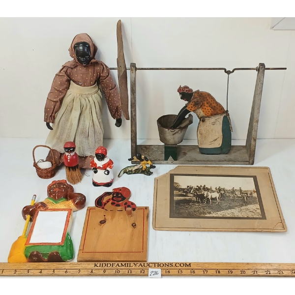 LOT OF 8 - BLACK AMERICANA COLLECTIBLES & PHOTOGRAPH