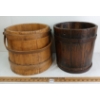 Image 1 : LOT OF 2 - PRIMITIVE WOOD BANDED PAILS