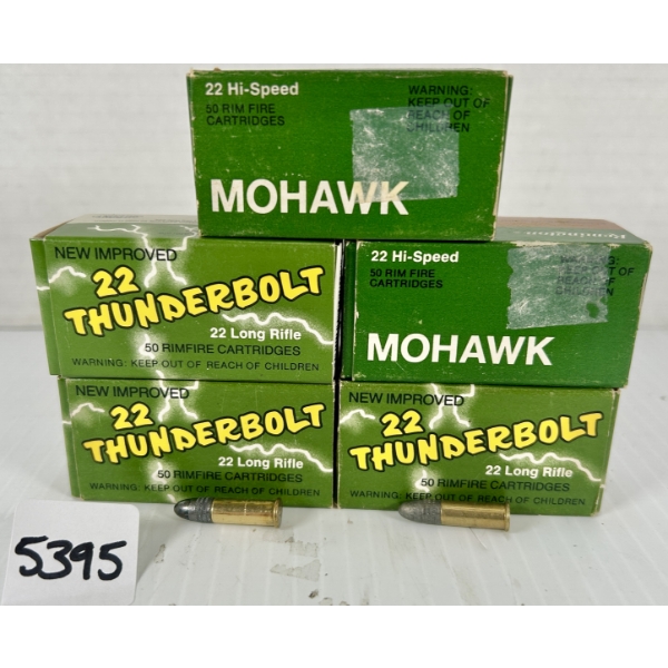 AMMO: 250X REMINGTON .22 LR - THUNDERBOT & MOHAWK