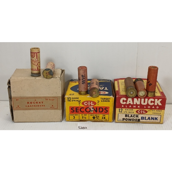 AMMO / BLANKS: 49X MIXED 12GA - 2 3/4IN - #5 & 6 SHOT - PAPER LABELS 