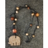 Image 5 : LOT OF 2 - BEADED NECKLACES W/ STONE ELEPHANT & GEOMETRIC PENDANTS
