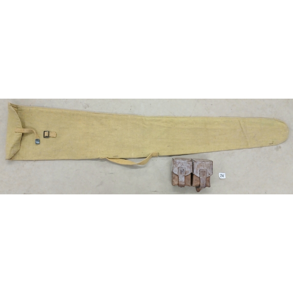 LOT OF 2 - WWII AMMO POUCH & LONGGUN CASE