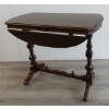 Image 4 : 19TH CENTURY ENGLISH BEAUCRAFT WALNUT DROP LEAF TABLE W/ GLASS TOP