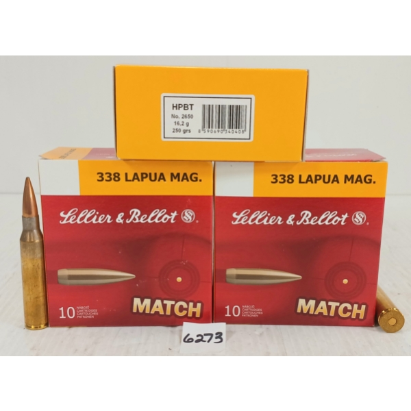 AMMO: 30X L&B .338 LAPUA MAG - 250GR