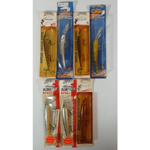 LOT OF 7 - FISHING LURES - INCL CORDELL, SMITHWICK, ETC