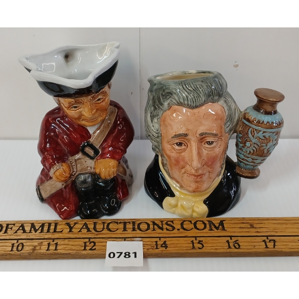 LOT OF 2 - SOLDIER & SIR HENRY DOULTON TOBY MUGS