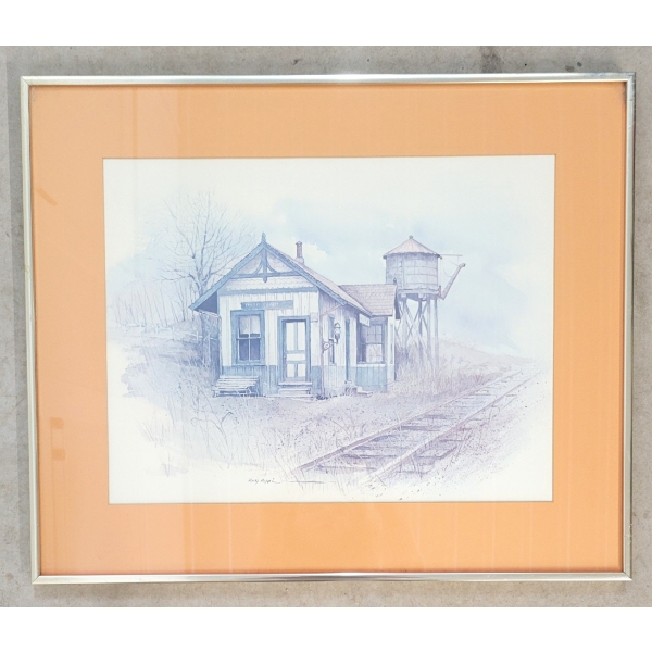 TRAIN STATION BY FRED HORTON (PRS CDN ARTIST) - FRAMED PRINT