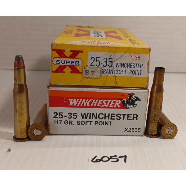 AMMO / BRASS: 24X WINCHESTER .25-35 WIN - 117GR - SP LIVE - 16X BRASS