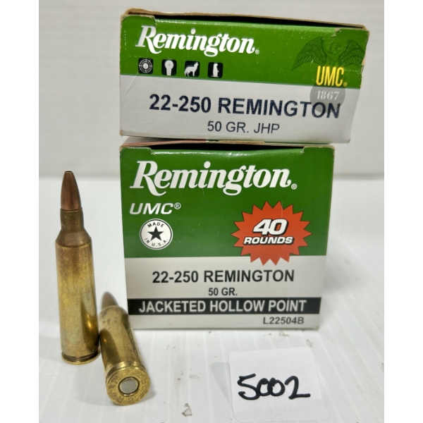 AMMO: 60X REMINGTON .22-250 REM - 50 GR HP