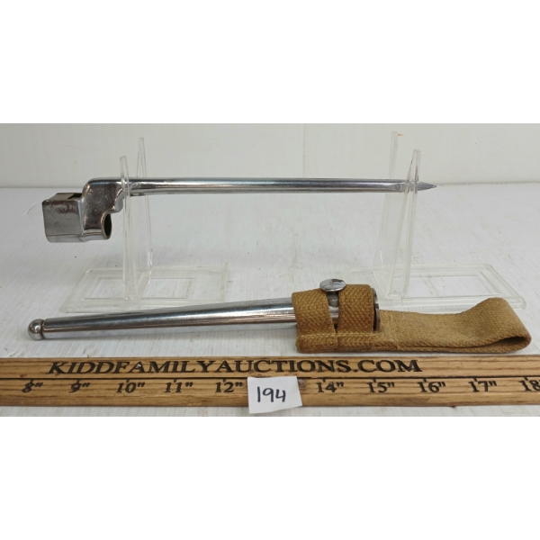 LEE-ENFIELD NO. 4 MK II SPIKE BAYONET W/ SCABBARD & FROG
