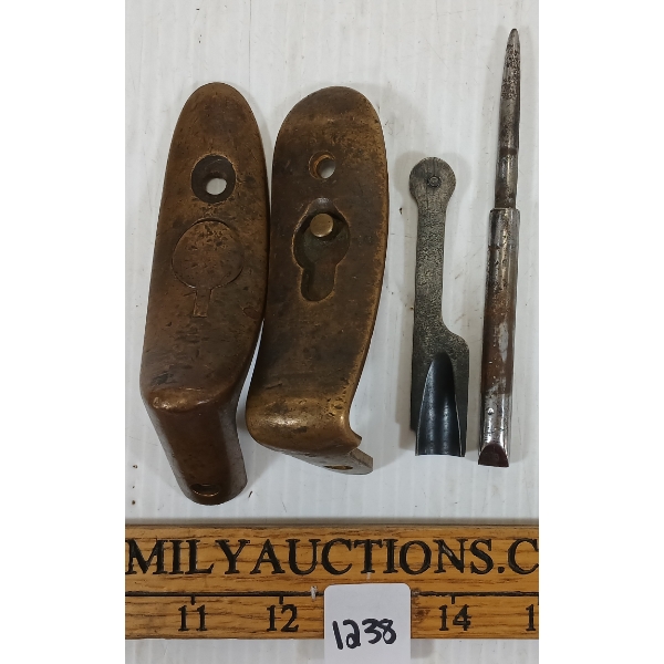 LOT OF 4 - WINCHESTER 1866 BRASS BUTTPLATE & LOADING GATE & FIRING PIN ETC