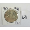 1957 CDN SILVER DOLLAR - UNCIRCULATED