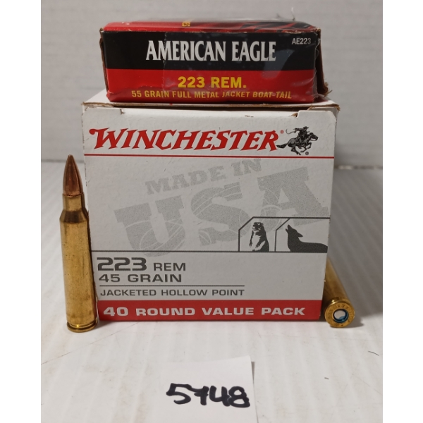 AMMO: 60X FEDERAL & WINCHESTER .223 REM - 45 & 55GR - JHP & FMJ BT 