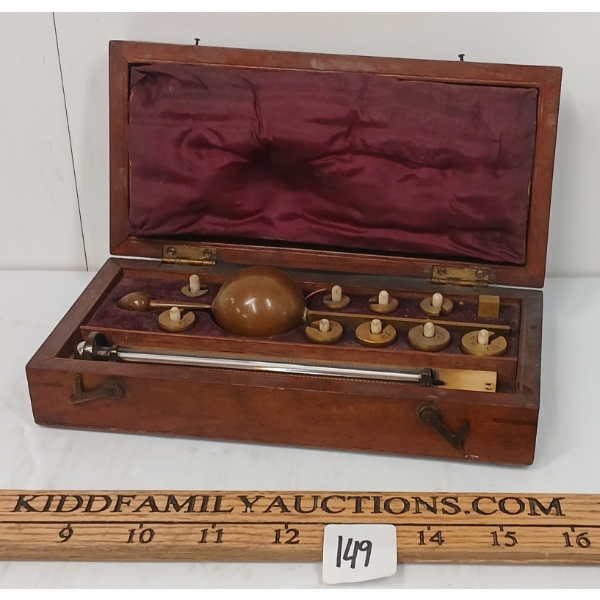SIKES HYDROMETER W/ CASE - BRASS - C. 19TH CENTURY