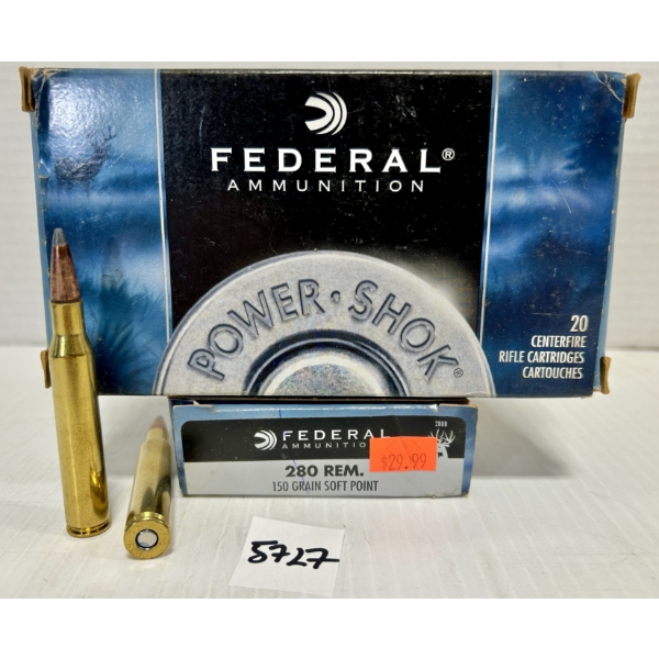 AMMO: 37X LIVE & 3X BRASS FEDERAL .280 REM 150GR. SP