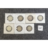Image 2 : LOT OF 7 - 1937 - 1968 CDN SILVER 25 CENT PCS