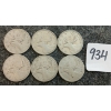 Image 1 : LOT OF 6 - 1944 CDN 25 CENT COINS