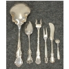 Image 2 : LOT OF 6 - STERLING SILVER UTENSILS - INCL SERVING SPOON & PICKLE FORK, ETC