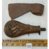 Image 2 : LOT OF 2 - ENGLISH TRADE AXE HEAD & BRASS & COPPER POWDER FLASK