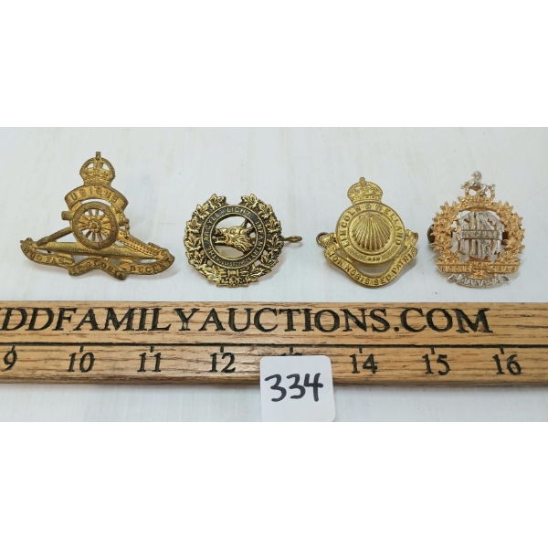 LOT OF 5 - WWII CANADIAN HAT BADGES
