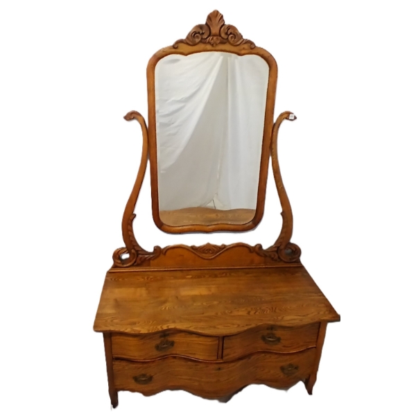 OAK DRESSER W/ MIRROR