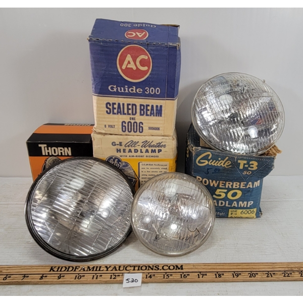 LOT OF 6 - MISC SEALED BEAMS - INCL AC & THORN, ETC.