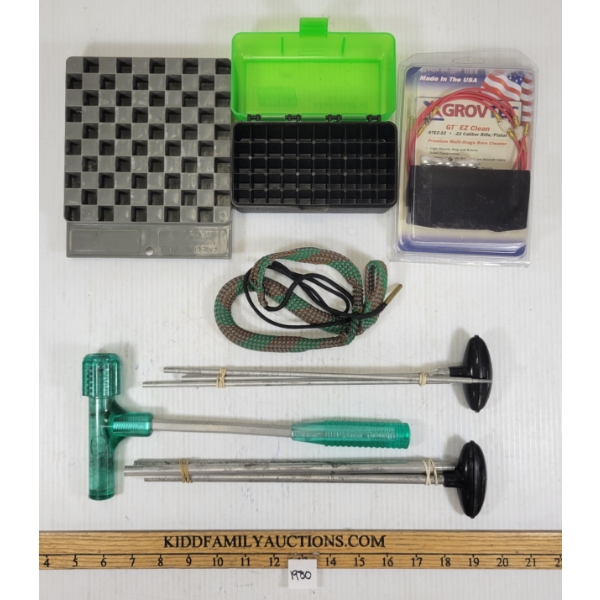 LOT OF 7 - BULLET PULLER - GROVTEC .22CAL BORE CLEANER, ETC
