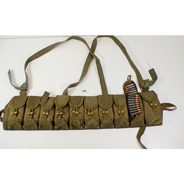 AMMO: QTY OF 7.62-39 MILITARY ISSUE RNDS W/ CARTRIDGE BELT - 9LBS