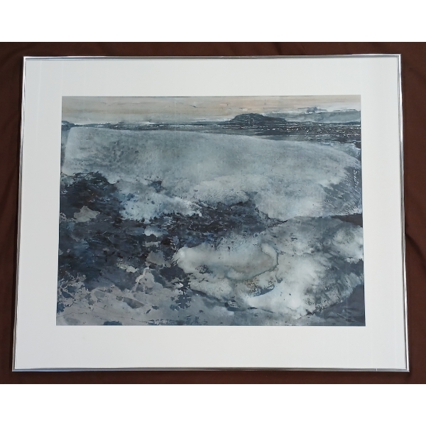 "HIGH SUMMER SNOW" BY RON BOLT (PRS CDN ARTIST) - FRAMED MIXED MEDIA ON PAPER