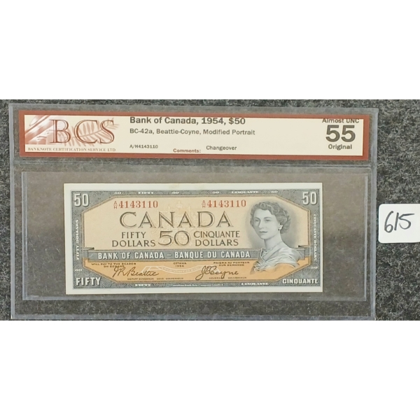 1954 CDN $50 BANKNOTE - BCS GRADED