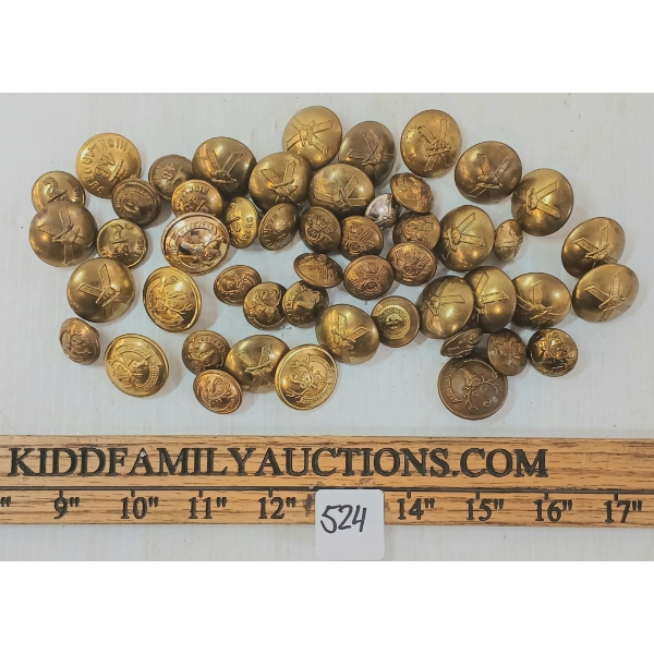 LOT OF 50 - CDN HIGHLANDER UNIFORM BUTTONS - INCL SEAFORTH, CALGARY, 48TH & LIGHT INFANTRY