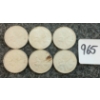 Image 1 : LOT OF 6 - 1968 CDN 25 CENT COINS