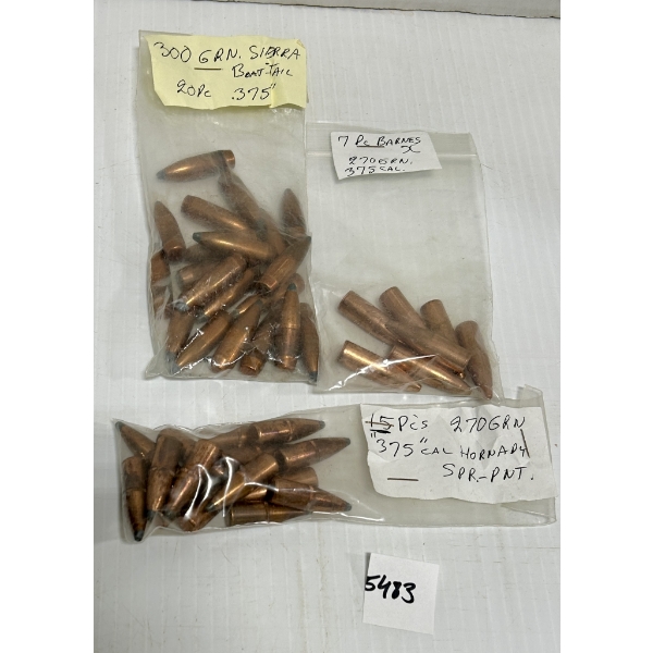 BULLETS: 42X .375 CAL 270GR. & 300GR.